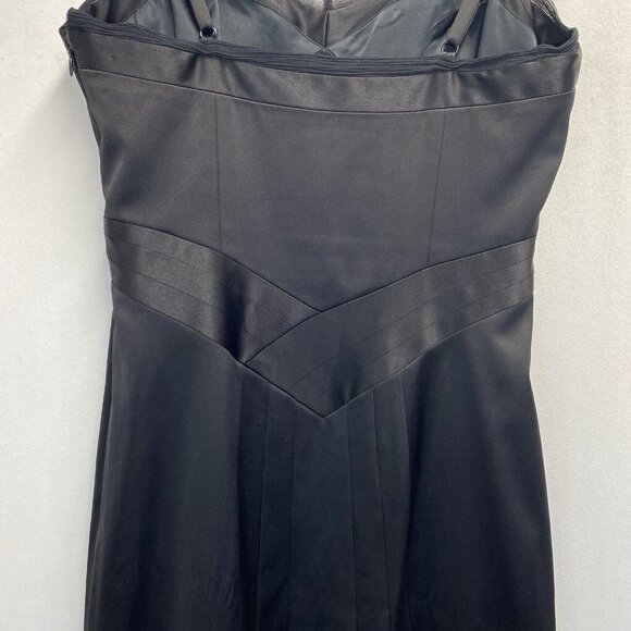 BCBG Paris Adjustable Straps Body Con Lined Dress Women Sz 6 Black Side Zipper - Picture 11 of 16